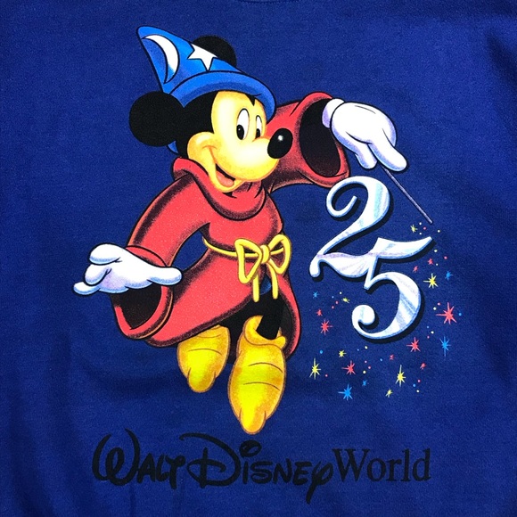 Mickey, Inc Walt Disney World Mickey Mouse Sorcerer 25th Anniversary Sweater XL - Picture 3 of 8